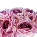 BUKIET 9 ROZWINIĘTYCH RÓŻ 48 CM KOLOR JASNY FIOLET - obrazek 3
