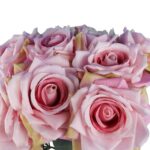 BUKIET 9 ROZWINIĘTYCH RÓŻ 48 CM KOLOR JASNY RÓŻ - obrazek 2