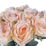 BUKIET 9 ROZWINIĘTYCH RÓŻ 48 CM KOLOR KREMOWY - obrazek 2