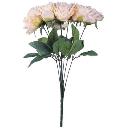 BUKIET 9 ROZWINIĘTYCH RÓŻ 48 CM KOLOR KREMOWY