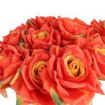 BUKIET 9 ROZWINIĘTYCH RÓŻ 48 CM KOLOR POMARAŃCZOWY - obrazek 2