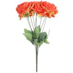 BUKIET 9 ROZWINIĘTYCH RÓŻ 48 CM KOLOR POMARAŃCZOWY