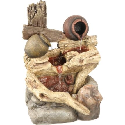 Fontanna Dekoracyjna ze Światłem - Stylizowana na Kamień 36x24x50 cm