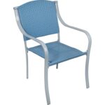 Fotel Ogrodowy Technorattan Balkon w Kolorze Niebieskim z Wytrzymałym Stelażem Stalowym