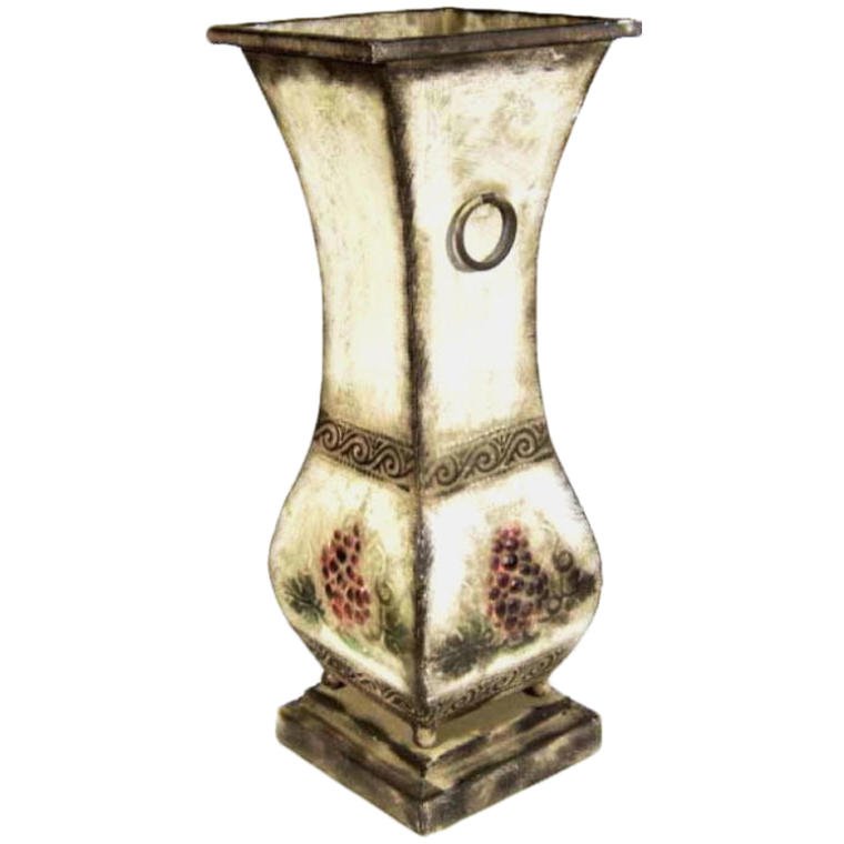 FX-0927 Wazon Kremowy o Wysokości 37cm i Szerokości 18cm ze Zdobieniami - obrazek 1