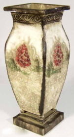 Wazon wykonany z metalu ręcznie malowany 35x13 cm - obrazek 2