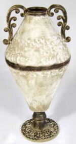 Wazon z metaloplastyki w kolorze kremowo-brązowym 40x19 cm - obrazek 2