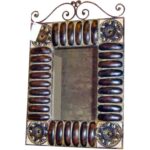 Lustro Prostokątne z Metaloplastyki Czarne 80x54cm