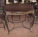 Stół Metaloplastyka z Blatem Skóropodobnym w Kolorze Czarnym - obrazek 2