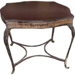 Stół Metaloplastyka z Blatem Skóropodobnym w Kolorze Czarnym