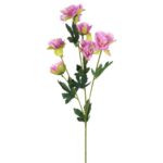 Gałązka z Sześcioma Mini Piwoniami Fioletowymi - Kwiat Sztuczny 60 cm