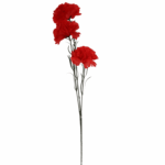 Sztuczny goździk cieniowany - 3 główki, czerwony, 65 cm - obrazek 2