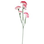 Dekoracyjna Gałązka z Pięcioma Goździkami w Odcieniach Różu i Bieli