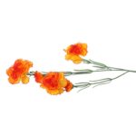 Sztuczna Gałązka z Pięcioma Pomarańczowymi Goździkami - 68 cm - obrazek 3