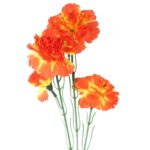 Gałązka z 5 Kwiatami Goździków w Kolorze Pomarańczowo-Żółtym - Dekoracja Wyglądająca jak Żywa - obrazek 2