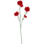 Czerwone Sztuczne Goździki - Gałązka 5 Sztuk, Długość 68 cm - obrazek 3