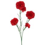 Czerwone Sztuczne Goździki - Gałązka 5 Sztuk, Długość 68 cm