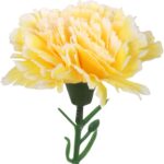 Sztuczna Gałązka z Pięcioma Jasno-Żółtymi Goździkami o Długości 68 cm - obrazek 2