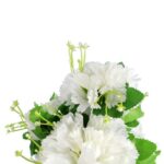 Biały Bukiet Sztucznych Goździków z Gipsówką - 9 Sztuk, 50 cm - obrazek 2