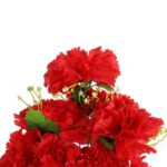 Elegancki Bukiet Sztucznych Goździków z Gipsówką w Kolorze Czerwonym - 50 cm - obrazek 2