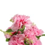 Elegancki Bukiet Sztucznych Goździków z Gipsówką, Kolor Jasno Różowy, 50 cm - obrazek 2