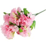 Elegancki Bukiet Sztucznych Goździków z Gipsówką, Kolor Jasno Różowy, 50 cm - obrazek 3