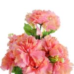 Bukiet Sztucznych Goździków z Gipsówką w Kolorze Łososiowym - Wysokość 50 cm - obrazek 2