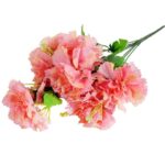 Bukiet Sztucznych Goździków z Gipsówką w Kolorze Łososiowym - Wysokość 50 cm - obrazek 3