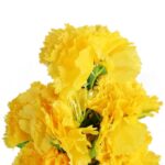 Bukiet Sztucznych Goździków w Kolorze Żółtym z Dodatkiem Gipsówki - 9 Sztuk, 50 cm - obrazek 2