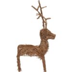 Renifer z Rattanu Brokatowy 40 cm - Figurka Dekoracyjna Brązowy - obrazek 2