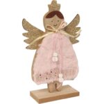 Anioł drewniany z futerkiem, G19413 - obrazek 2