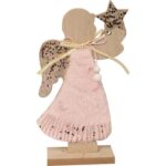 Anioł drewniany z futerkiem