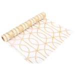 Złota Organza z Brokatowym Wzorem na Szpuli 36 cm x 5m