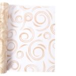 Organza Złota z Brokatowym Wzorem na Szpuli 35 cm x 5m - obrazek 2