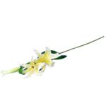 Żółta Lilia z Dwoma Kwiatami i Pąkiem - Dekoracyjna Gałązka 74 cm - obrazek 3