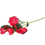 Gałązka Dekoracyjna z 5 Magnolii Ciemno Różowych o Realistycznym Wyglądzie - obrazek 3