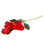 Gałązka Dekoracyjna z 5 Czerwonych Magnolii Wyglądających Jak Żywe, 45 cm - obrazek 3