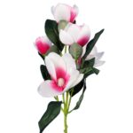 Gałązka Dekoracyjna z 5 Szlachetnymi Magnoliami w Jasnoróżowym Kolorze - 45 cm - obrazek 2