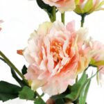 Komplet 6 Sztucznych Kwiatów Piwonii w Kolorze Łososiowym - Wygląd Naturalny, Wysokość 66 cm - obrazek 2