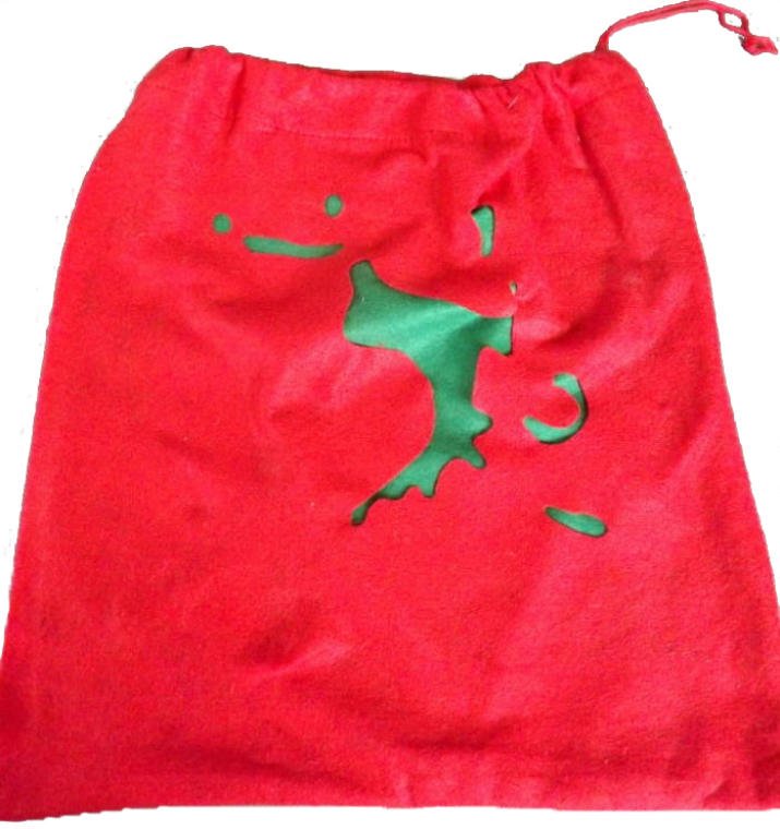 GBN044 Czerwony worek na prezenty 38x40cm - obrazek 1