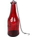 Czerwona Wisząca Butelka na Świeczkę T-light Unikatowego Designu - obrazek 2