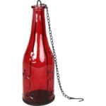Czerwona Wisząca Butelka na Świeczkę T-light Unikatowego Designu