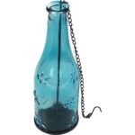 Niebieska Wisząca Butelka na Świeczki T-light z Unikalnym Wzornictwem - obrazek 2