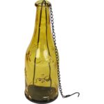 Żółta butelka na świeczkę z łańcuszkiem - obrazek 2