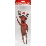 ŻELOWA ŚWIĄTECZNA NAKLEJKA LED NA SZYBĘ OKNO RENIFER - obrazek 2