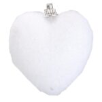 Komplet 6 flokowanych serc zawieszek 6.5 cm - obrazek 2