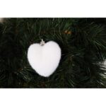 Komplet 6 flokowanych serc zawieszek 6.5 cm - obrazek 3