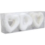 Komplet 6 Białych Opalizujących Serduszek Styropianowych 5.5 cm w Boxie PVC - obrazek 3