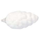 Komplet 6 Białych Styropianowych Szyszek z Srebrnym Brokatem - Dekoracje Świąteczne 8 cm - obrazek 3