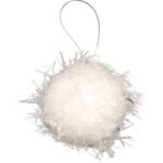 Komplet 4 Białych Puszystych Kulek Śnieżnych - obrazek 2